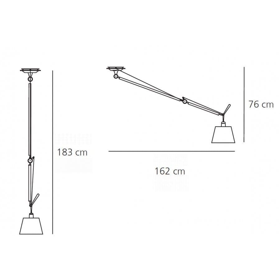 Artemide - Tolomeo Suspension Decentralized Silk Satin Fabric Ø 32