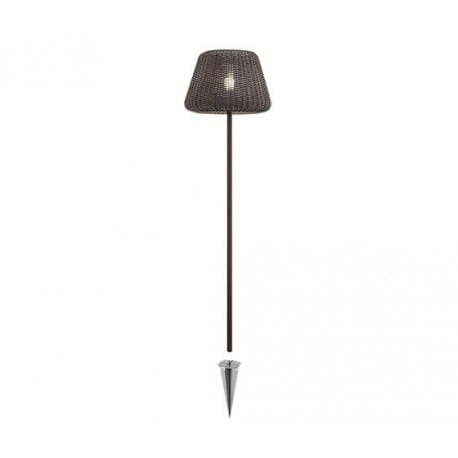 Panzeri RALPH - Outdoor Floor Lamp with Spike - BROWN rattan - D. 35 X H115 CM