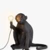 Seletti MONKEY LAMP - sitting outdoor – black