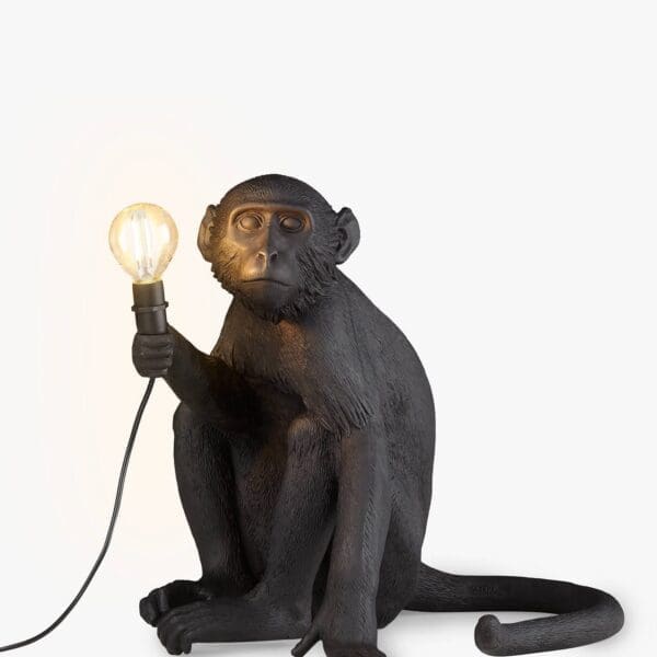 Seletti MONKEY LAMP - sitting outdoor – black