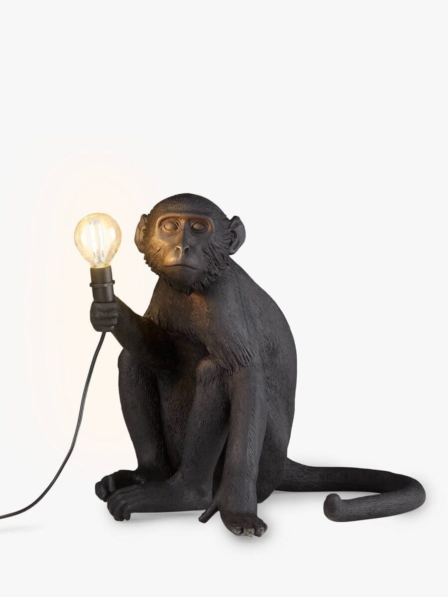Seletti Monkey Lamp - Sitting Outdoor – Nero