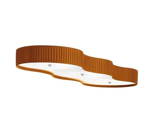 Modoluce OTTOVOLANTE LED soffitto L.150cm –  plissè ribbon cuoio