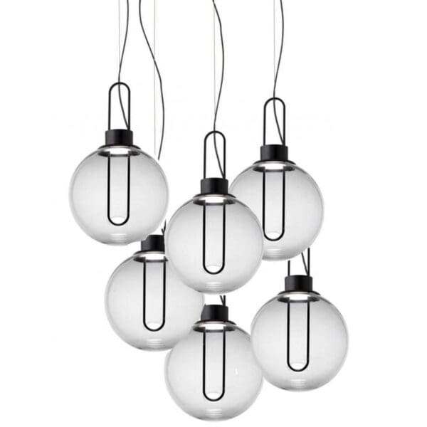 Modoluce ORB LED composizione 6 globi vetro  D.25cm –  nero
