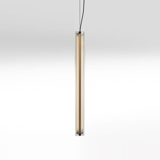 Nemo CANNA NUDA sospensione L.75cm – vetro sabbiato e oro brunito