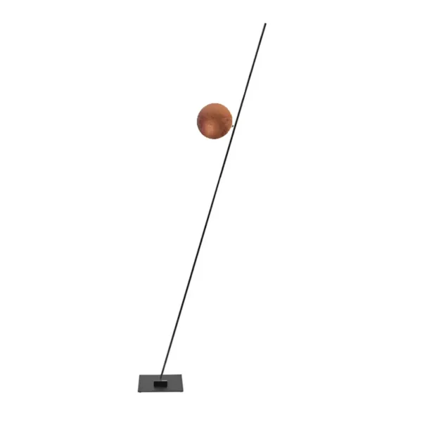 Catellani & Smith LEDERAM F1 - terra - disco in foglia rame, asta nera, base nera