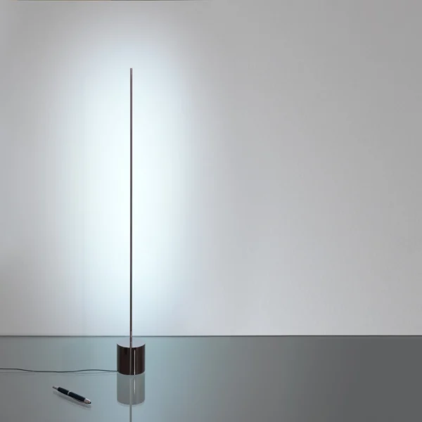 Catellani & Smith LIGHT STICK T - tavolo - asta oro satinato base nera