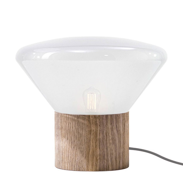 BROKIS MUFFINS mini wood 06 - table - opaline glass - european oak base