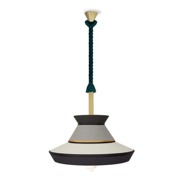 Contardi CALYPSO Guadaloupe so xl outdoor - matt gold lacquered and green braided navy rope - salt and pepper shade