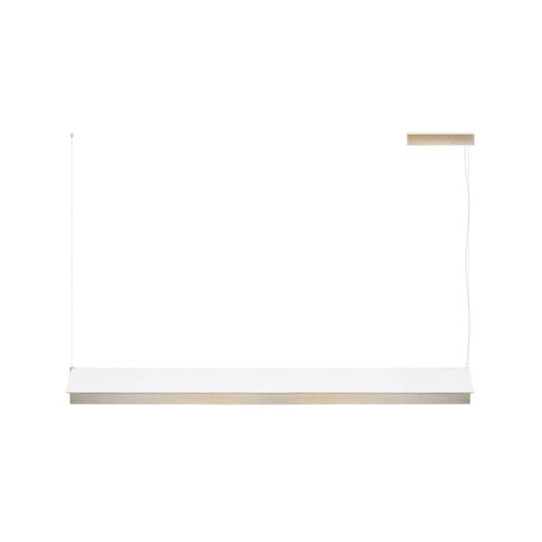 Contardi FLY so l.170m - struttura nickel dorato satinato e paralume cotone bianco 800