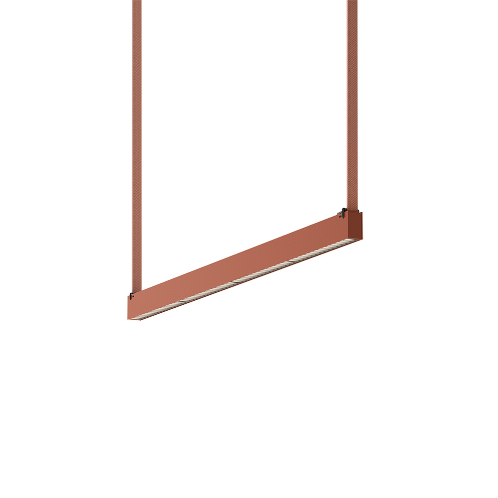 Vibia Linear Light Plug In Vibia PLUSMINUS Linear Low UGR 6285 - 2700K On/Off - rosso terra (solo ...