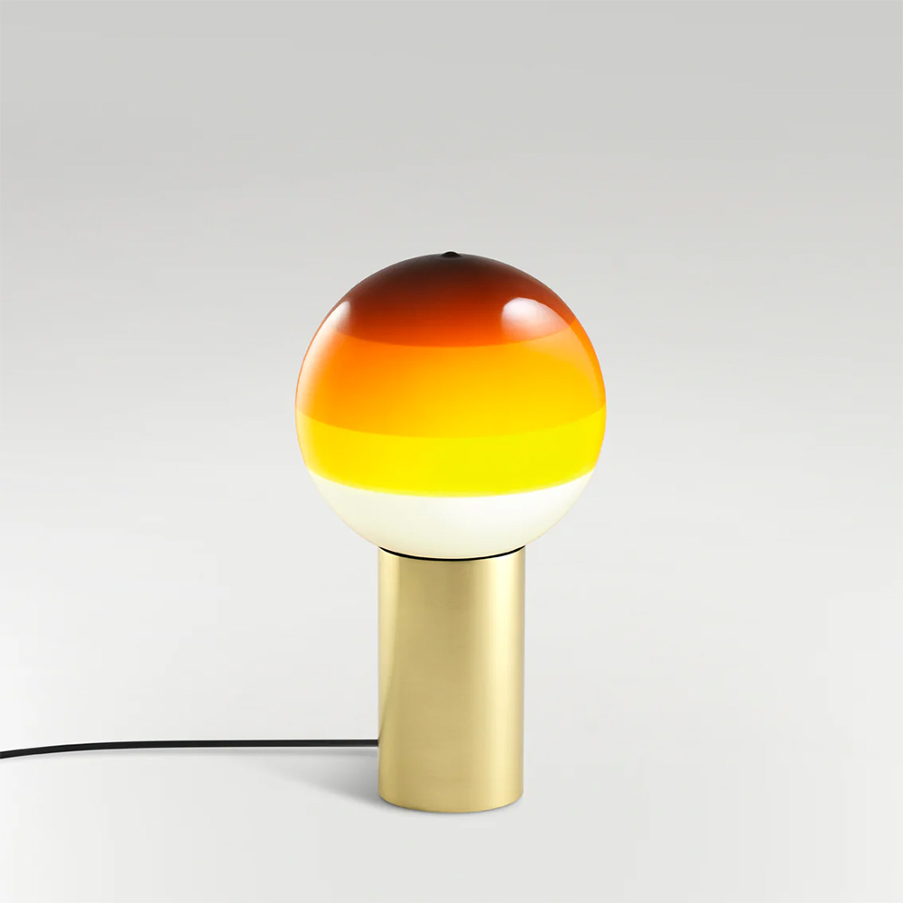 Light M Marset DIPPING LIGHT M table - amber and brushed brass base - LiD Design
